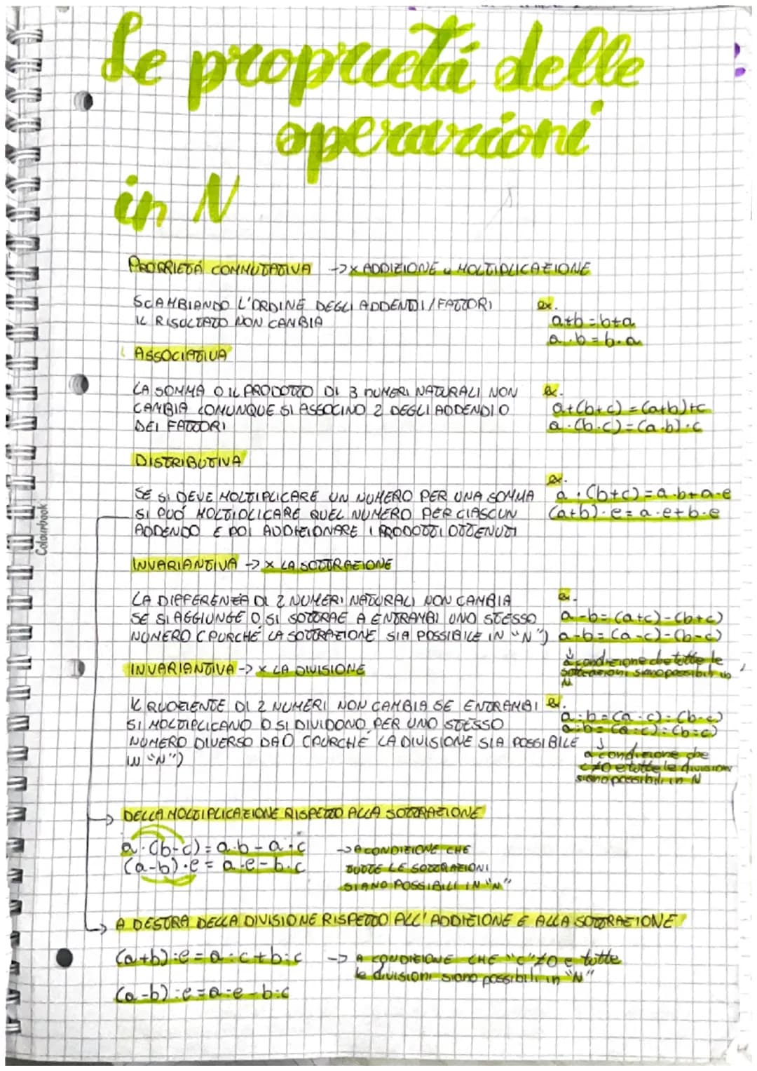 # Le proprccta delle

# operazioni

in N

PROPRIETÁ COMMUΤΑΤΙΝΑ -> ADDIZIONE MOLTIPLICAZIONE

SCAMBIANDO L'ORDINE DEGLI ADDENDI/FATTORI
IL R