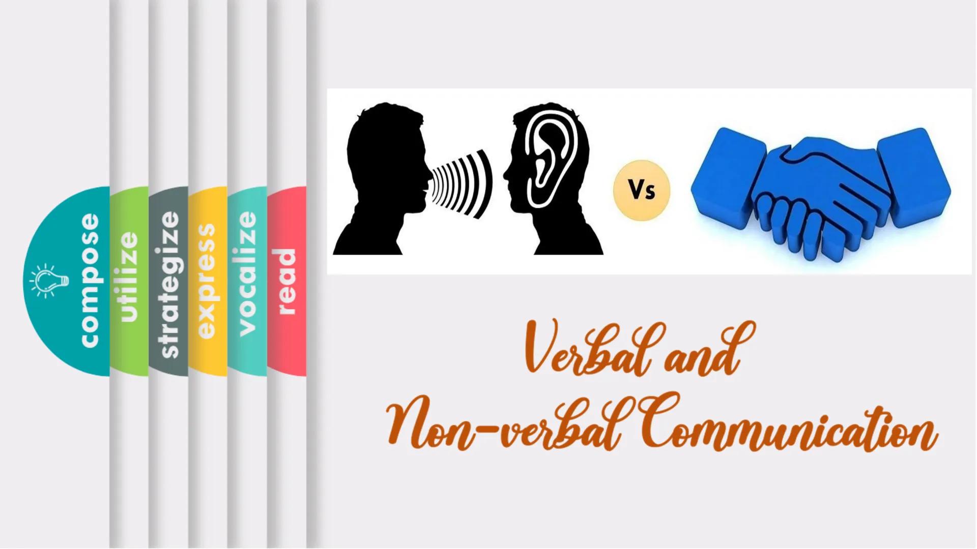 # Prosodic Features of Speech

- compose
- utilize
- strategize
- express
- vocalize
- read # Learning Outcomes

- ✓ Define verbal and non-v