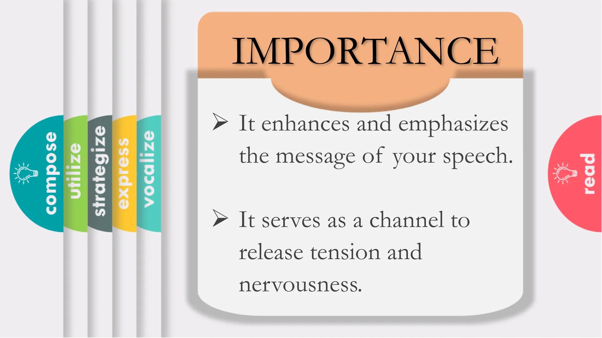 # Prosodic Features of Speech

- compose
- utilize
- strategize
- express
- vocalize
- read # Learning Outcomes

- ✓ Define verbal and non-v
