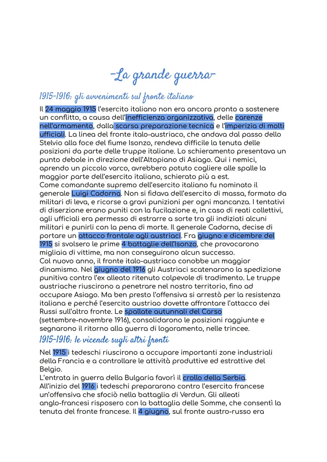 # -1 Guerra Mondiale-

La prima Guerra Mondiale (1914-1918), ebbe cause remote di carattere
politico, economico, militare e socioculturale.
