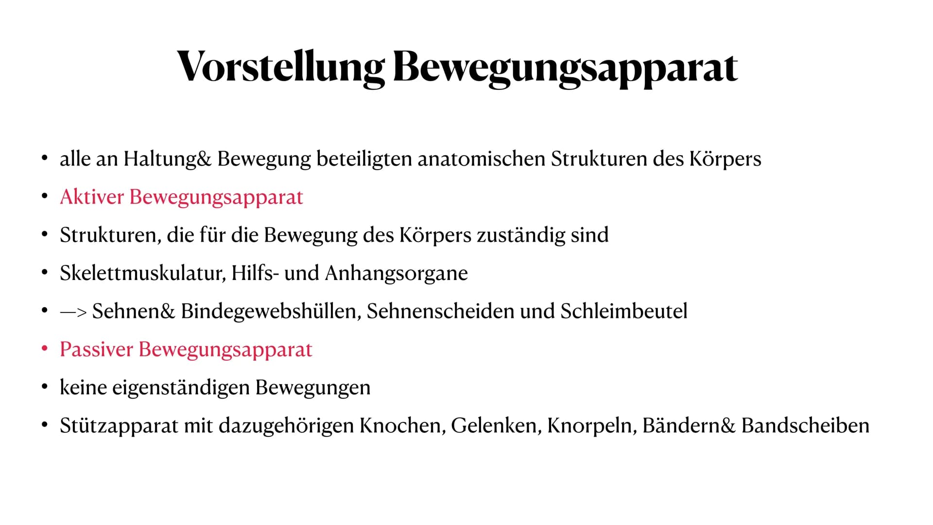 # Sportbiologische Grundlagen
des Trainings

1. Bewegungsapparat

Anna-Lena Wiechmann # Gliederung

- Vorstellung Bewegungsapparat
- Vorstel