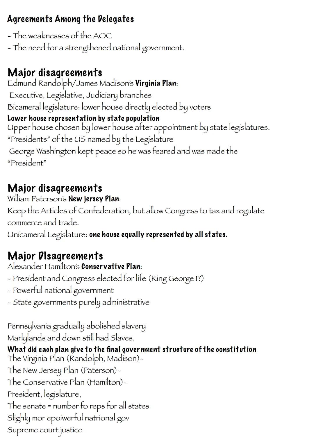 # Agreements Among the Delegates
- The weaknesses of the AOC
- The need for a strengthened national government.

## Major disagreements
Edmu