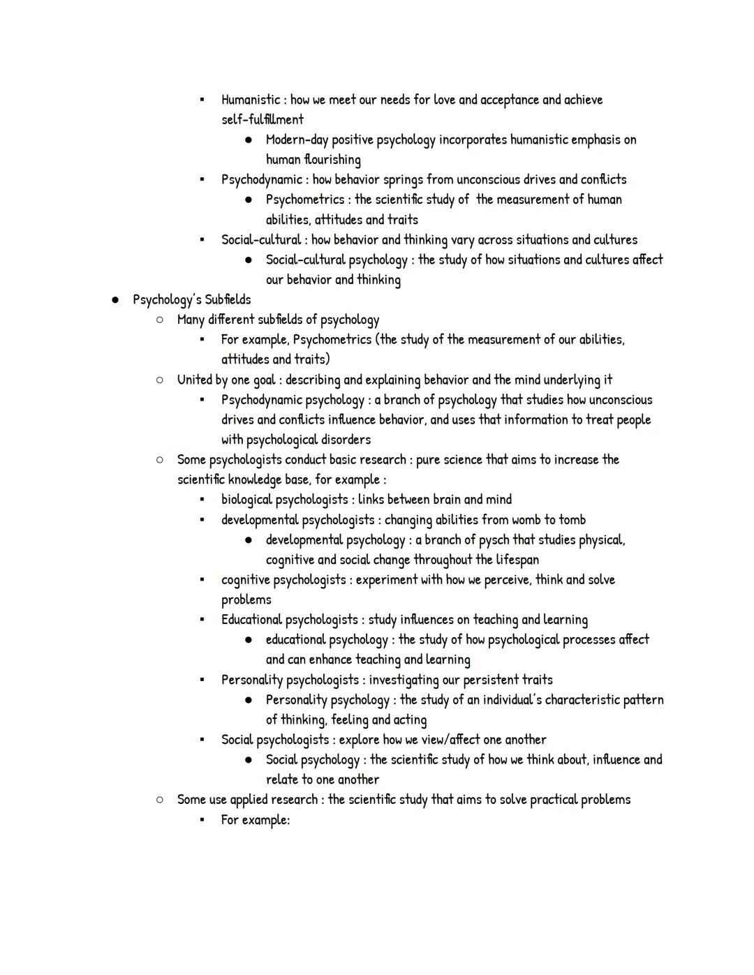 # UNIT 1: Psychology's History and Approaches

Module 1: Psychology's History
*   Prescientific Psychology
*   Psychology's main questions h