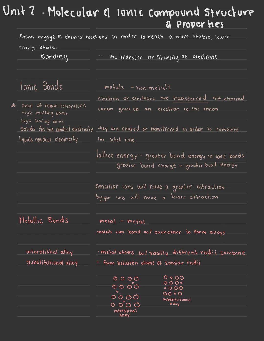 Unit 2. Molecular el Jonic compound Structure
& Properties
Atoms engage in chemical reactions in order to reach a more stable, lower
energy 