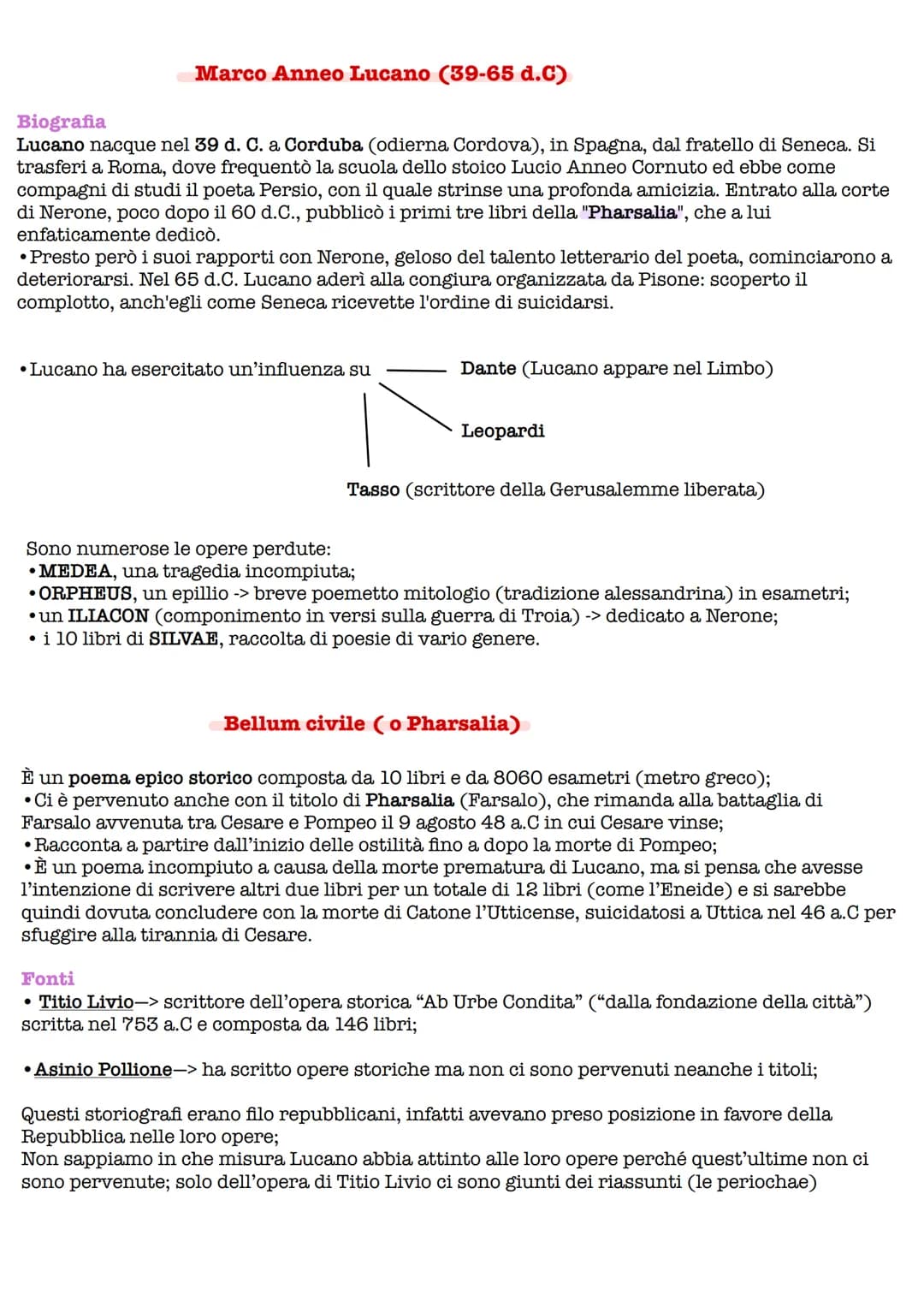 # Marco Anneo Lucano (39-65 d.C)

## Biografia
Lucano nacque nel 39 d. C. a Corduba (odierna Cordova), in Spagna, dal fratello di Seneca. Si