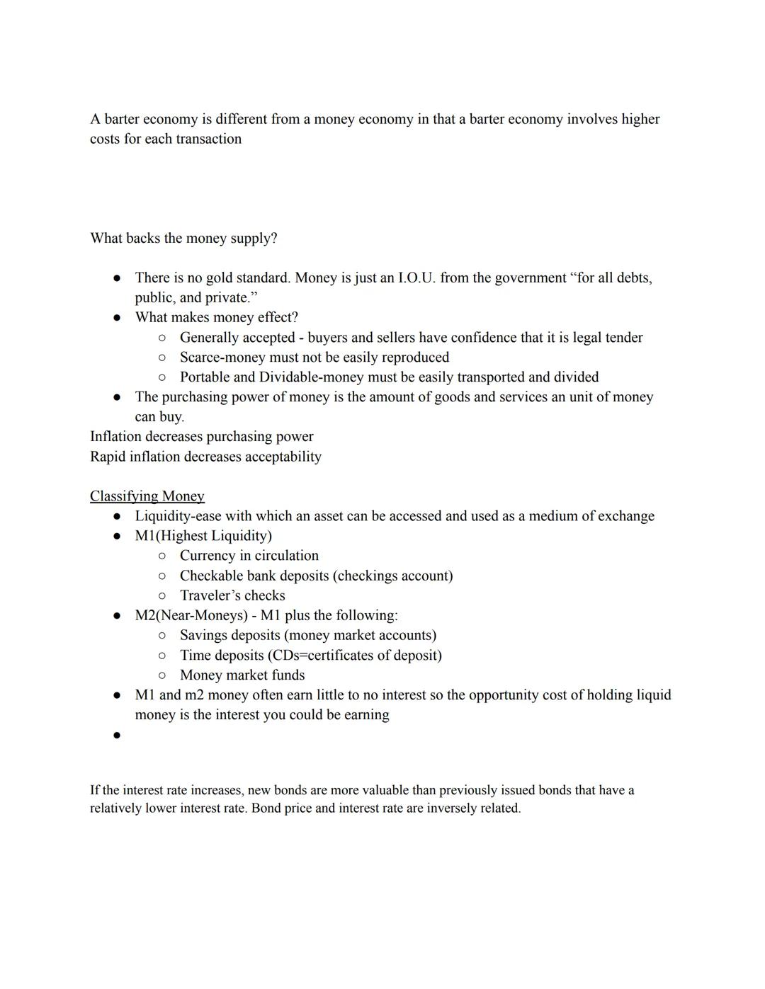 Unit 4: Money, Banking, and Monetary Policy

4.1

• “E pluribus unum” means..
• “Out of Many, One”

Why do we use money?

• The Barter Syste