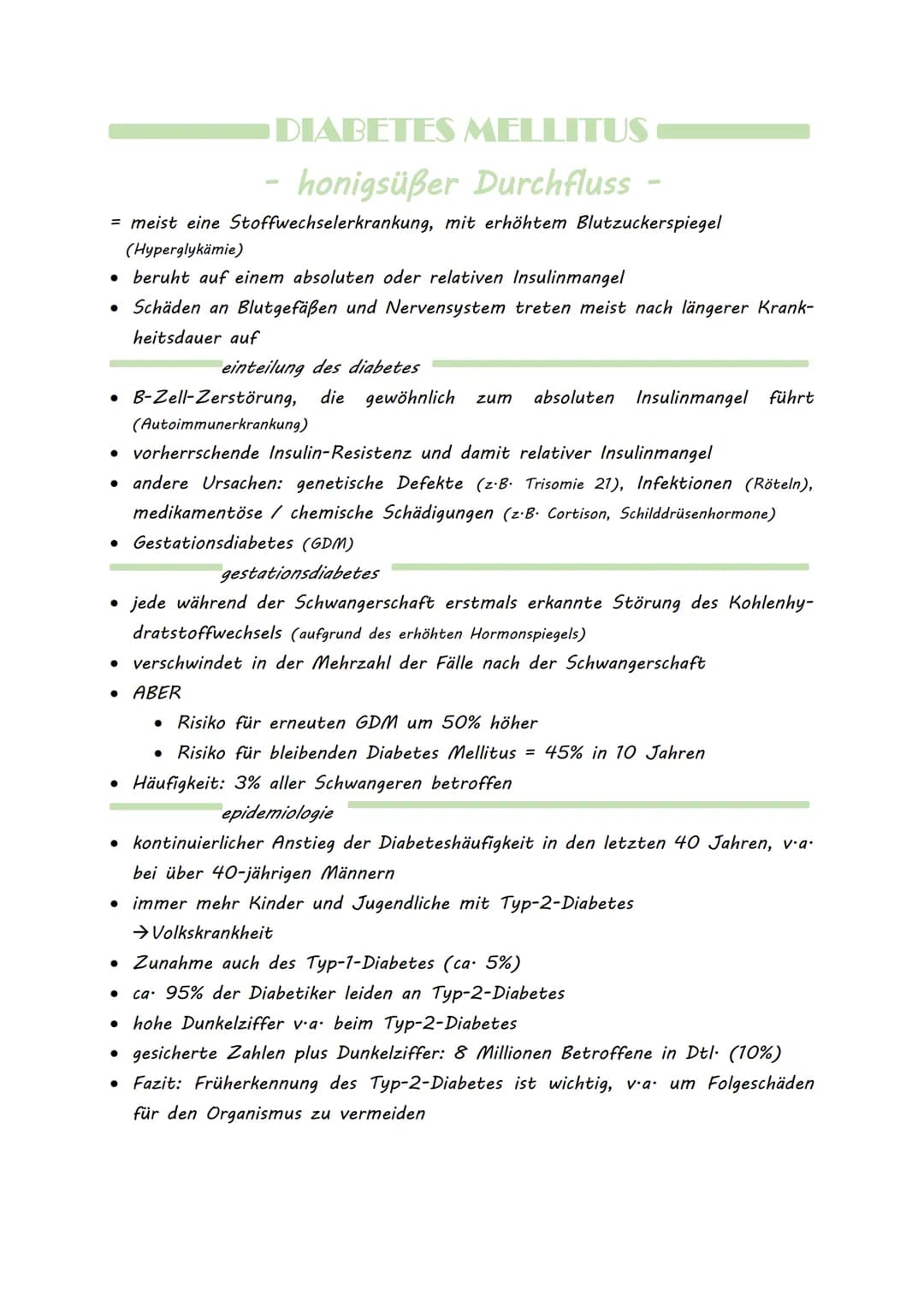 DIABETES MELLITUS

- honigsüßer Durchfluss -

= meist eine Stoffwechselerkrankung, mit erhöhtem Blutzuckerspiegel
(Hyperglykämie)

*   beruh