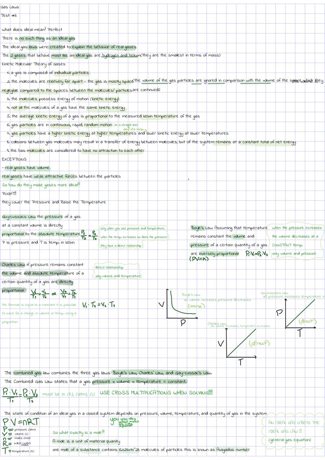 Gas Laws
Test 3

what does ideal mean? Perfect

There is no such thing as an ideal gas

The ideal gas laws were created to explain the behav