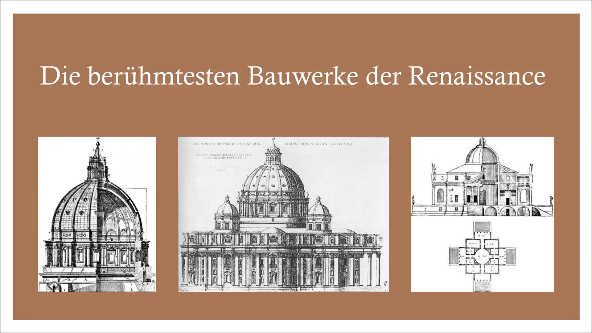 ARCHITEKTUR
DER RENAISSANCE GLIEDERUNG

• Die Architektur der Renaissance

– Allgemeine Informationen zur Architektur

– Merkmale

– Bauteil