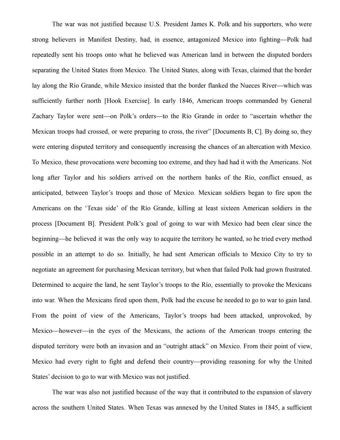 Oscar Crimaldi
15 April 2022
Period 8

Was the United States Justified in Going to War With Mexico?

One hundred and seventy-six years ago, 