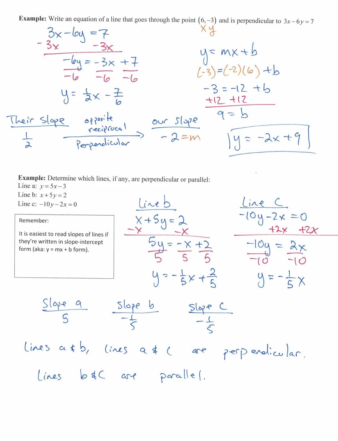 
<h2 id="bigidea">Big Idea:</h2>
<p>Two lines are parallel if and only if they never intersect.</p>
<h2 id="writinglinearequationsofparallel