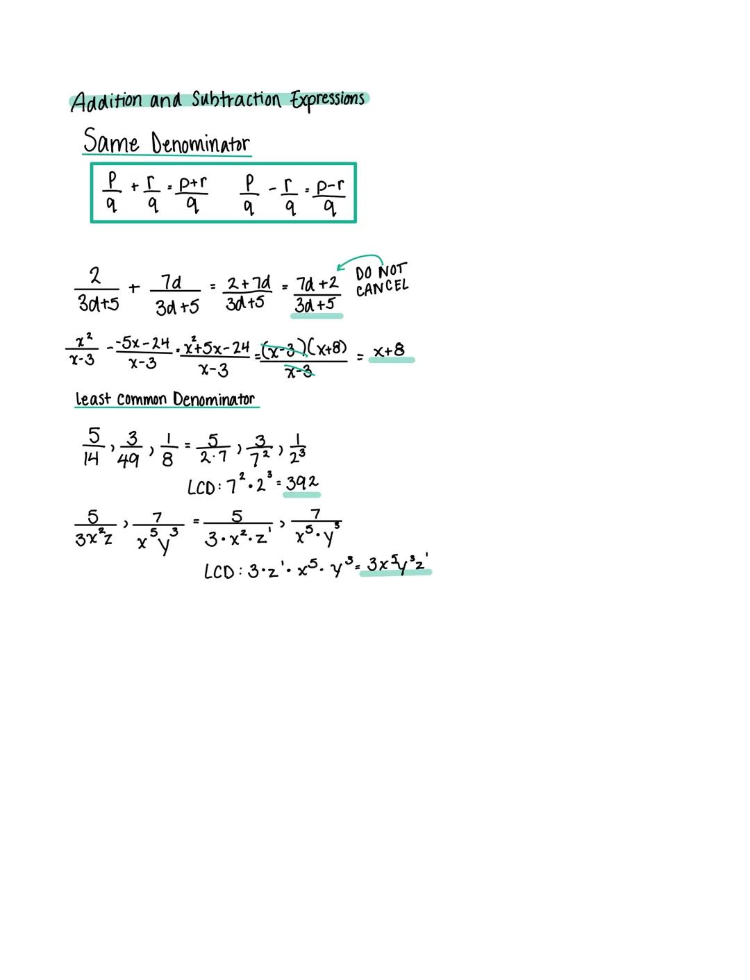 # RATIONAL EXPRESSIONS

& EQUATIONS

• A rational expression is the ratio of two polynomials

$
\frac{p}{q} q\neq0
$

Evaluate

$
\frac{X}{x