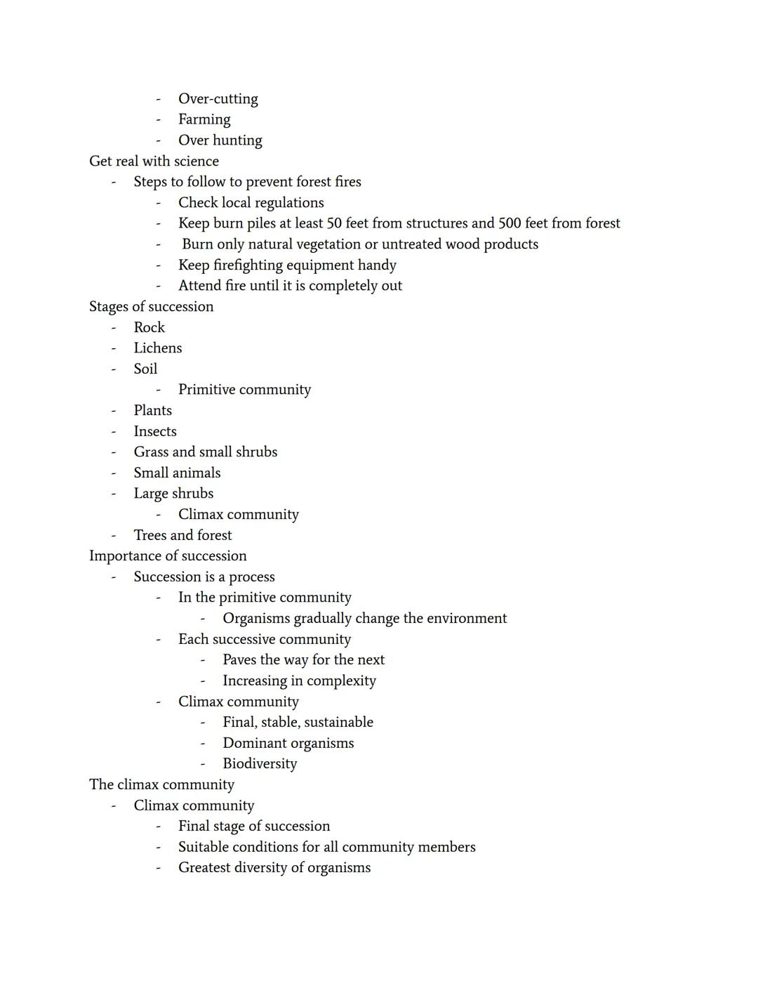 # Succession

Succession- changes in the structure of a community as a result of a disruptive event
Pioneer species- a species, like algae o