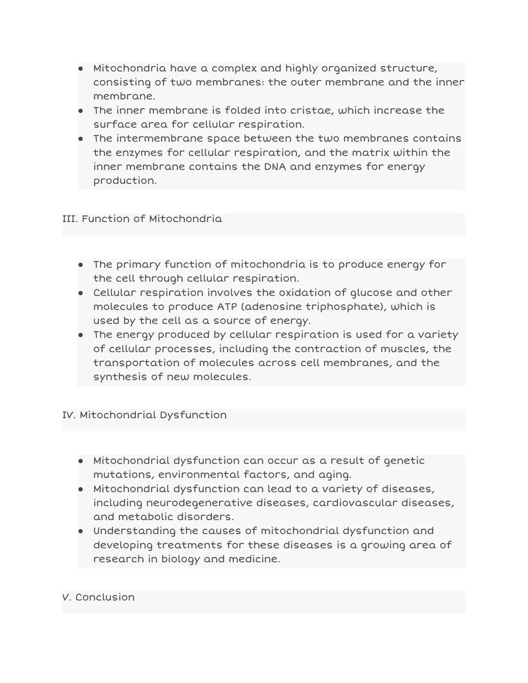 # MITOCHOndria NOTES

Outer membrane
Ribosomes
Inner
membrane
Intermembrane
space
Cristae
Matrix-
DNA
Granules

I. Introduction

*   Mitocho