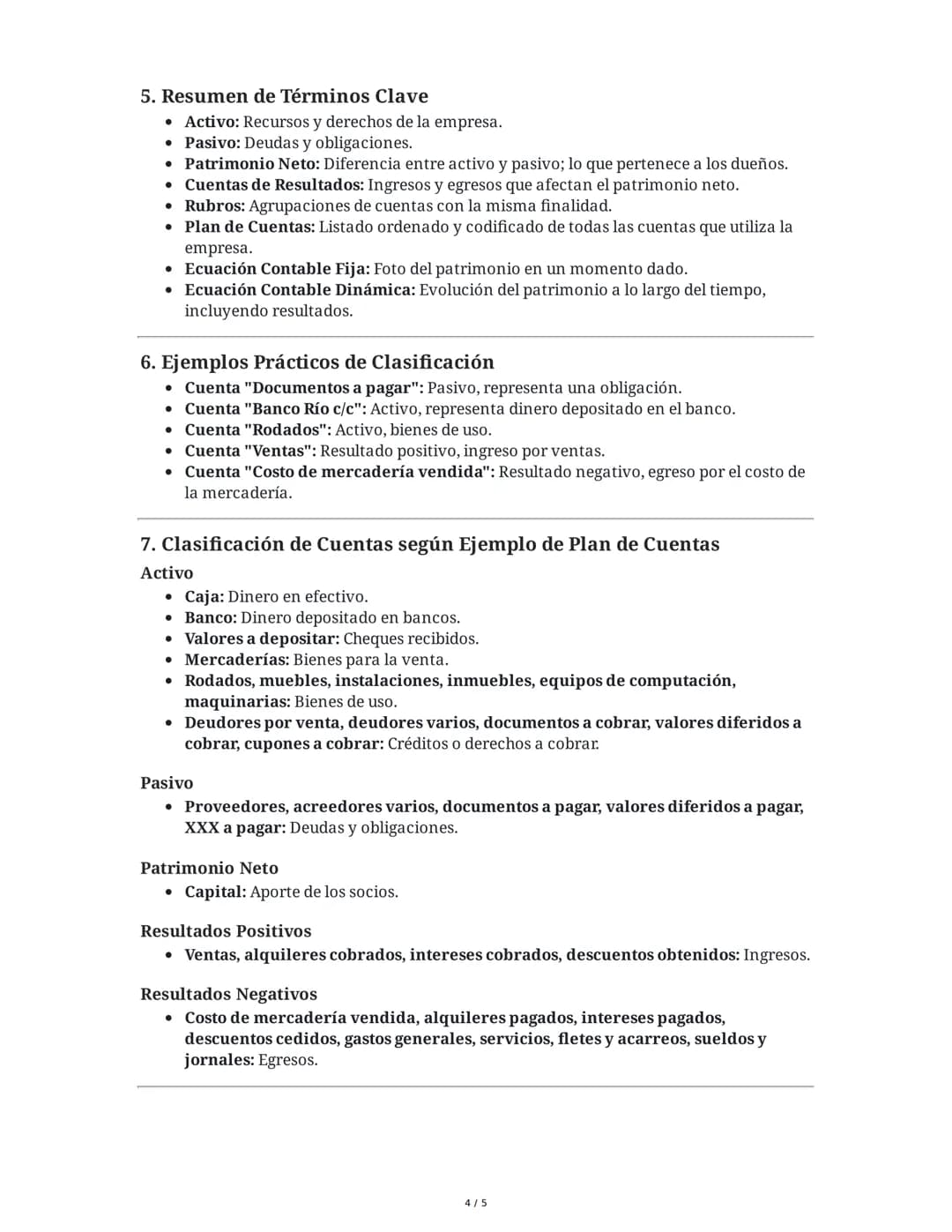 Contabilidad: Cuentas Contables y Ecuaciones Fundamentales
1. Concepto de Cuentas Contables
Las cuentas contables constituyen el lenguaje té