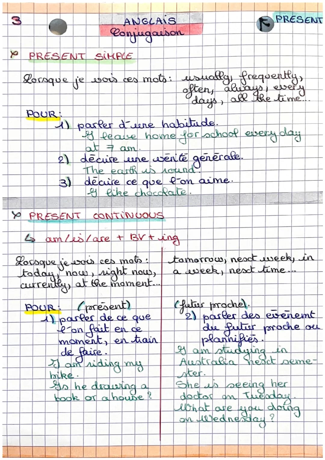 ANGLAIS
Conjiegaison
PAST PERFECT (passé composé)
PAST
Lorsque je vois ces mots : at the time, before)
then, until then...

Shad + zeme colo