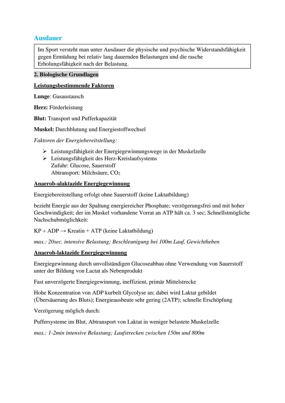 # Sport Zusammenfassung
Trainingslehre

## Allgemeine Gesetzmäßigkeiten des Trainings

### 1. Qualitätsgesetz (physiologisches Gesetz)

Spez