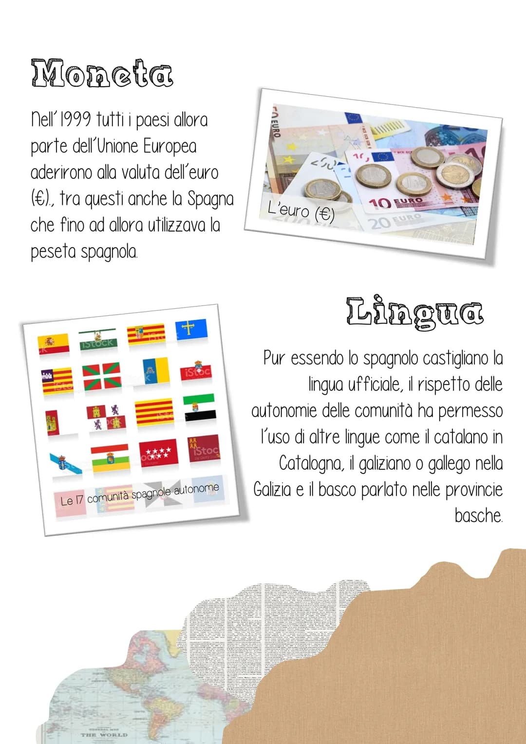 # La Spagna

## Confini

Confina a Ovest con il
Portogallo, a Nord-Est con lo
Stato dell'Andorra e con la
Francia. È separata dell'Africa
da