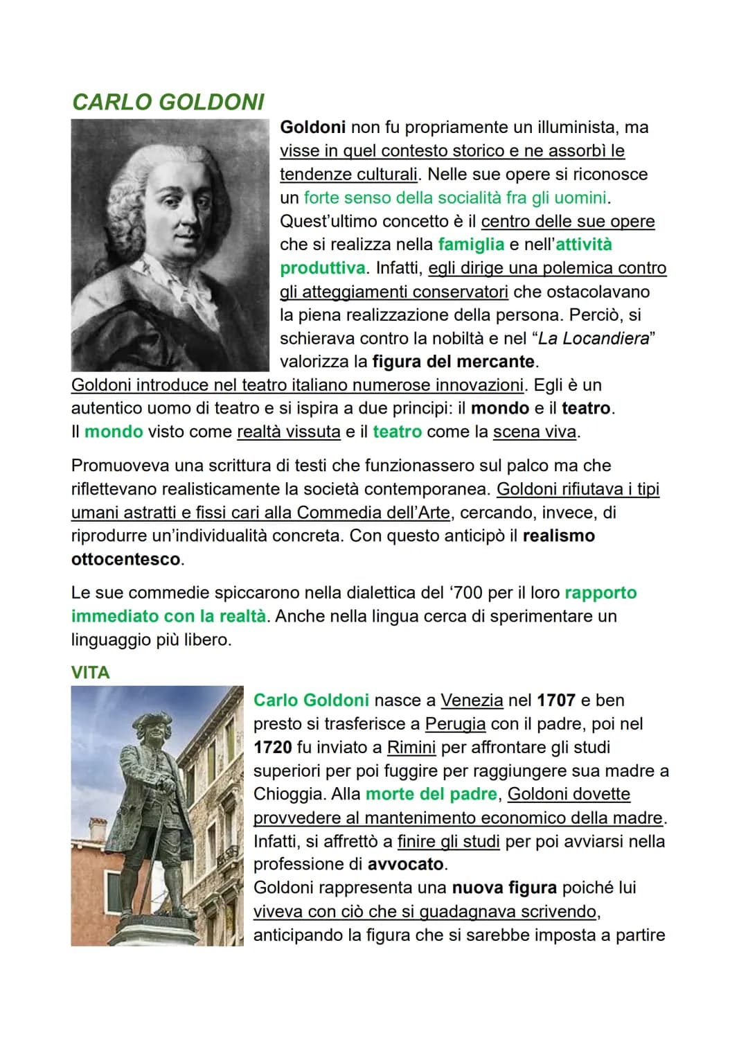 # CARLO GOLDONI

Goldoni non fu propriamente un illuminista, ma
visse in quel contesto storico e ne assorbi le
tendenze culturali. Nelle sue