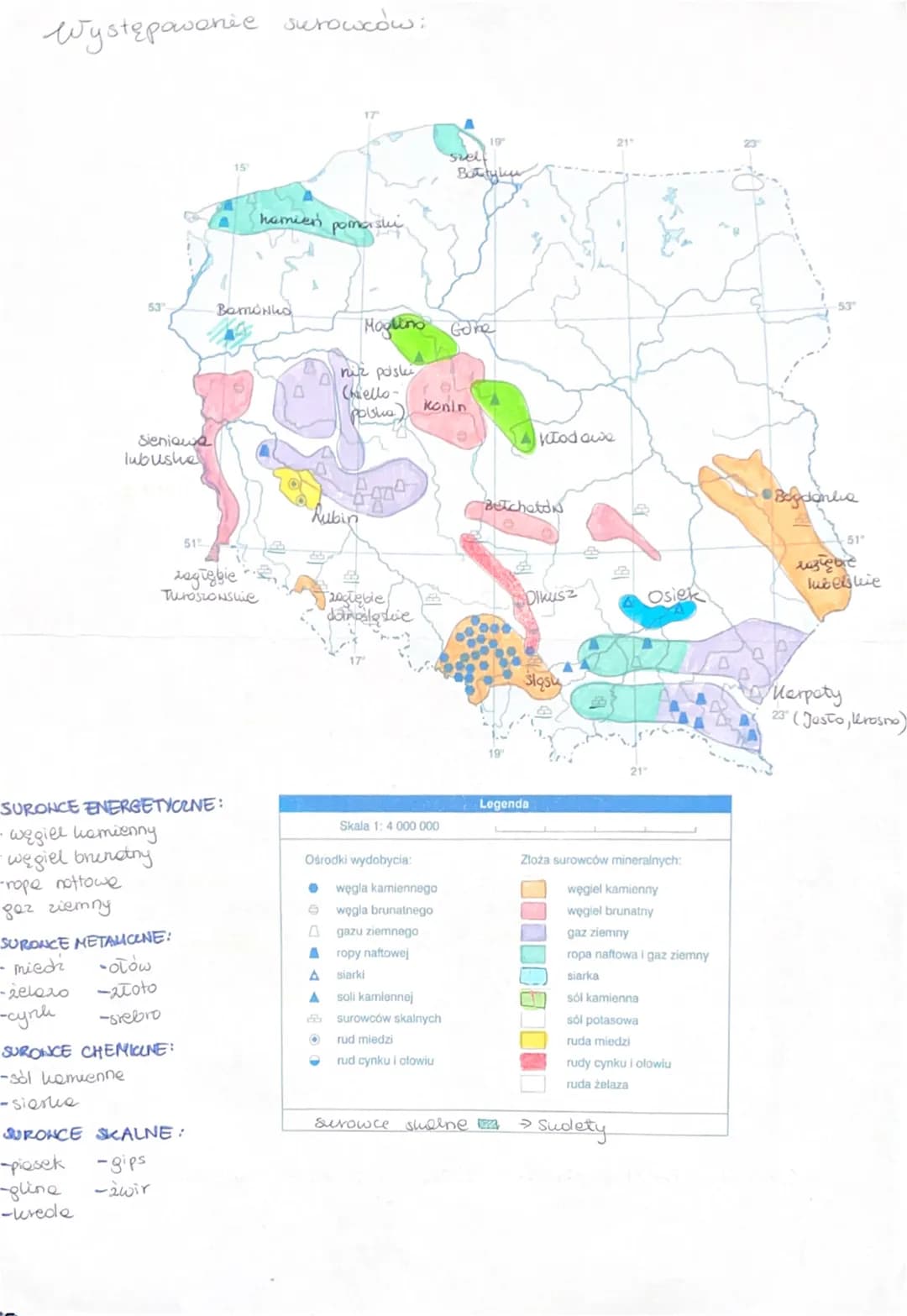 Występowanie surowców:

53

Sieniawa
lubushe

hamien pomashi

Bamonio

srel
Bettyku

Maylino Gore

niz posk
(hello-
bishe

51
Nubin
Konin

K