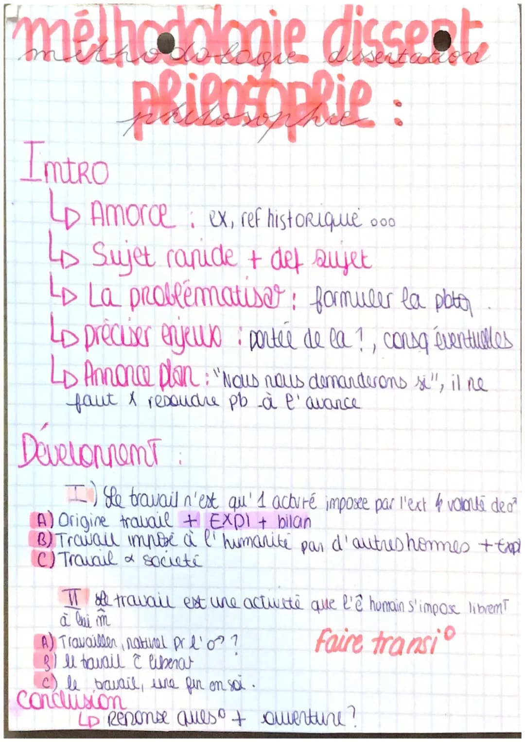 # méthodologie dissent

# PRIPOSophie:

Imtro

L↳ Amorce: ex, ref historique ...

L↳ Sujet ranide + def sujet

L↳ La problématisar: formuler