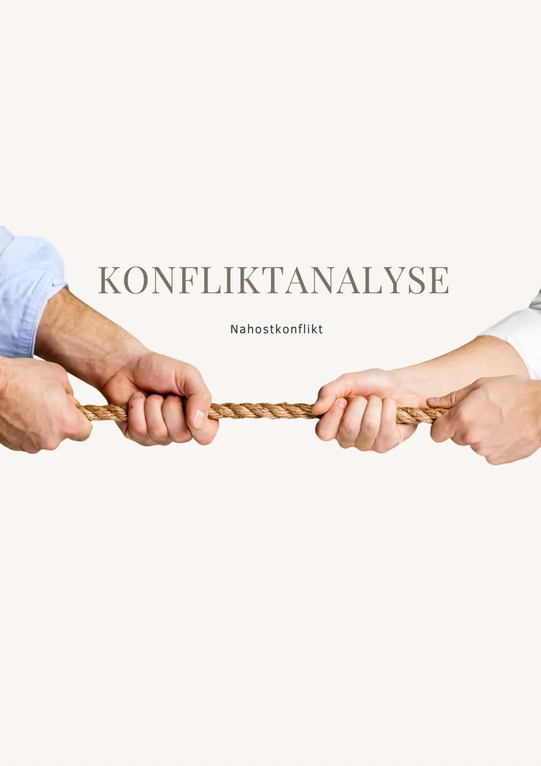# KONFLIKTANALYSE

Nahostkonflikt # KONFLIKTANALYSE

KONFLIKTINHALT

Vornehmlich handelt es sich um einen
ungelösten Konflikt im Nahen Osten