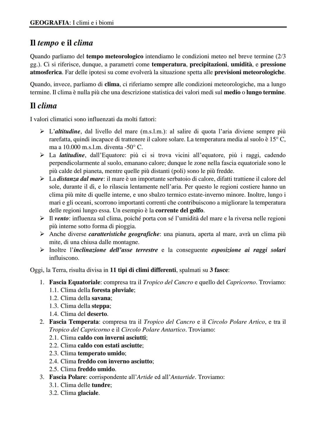 GEOGRAFIA

I biomi e il clima

Rif. pp. 352 - 357

Flavio Fortuna
APPUNTI SUL CORSO # GEOGRAFIA: I climi e i biomi

## Il tempo e il clima

