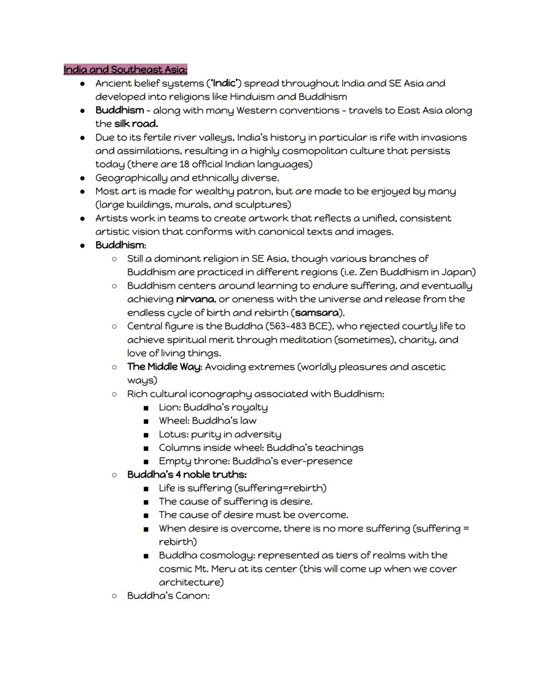 ## West and Central Asia:

- This region is typically regarded as the 'meeting place' of western and eastern cultures, having served as the 