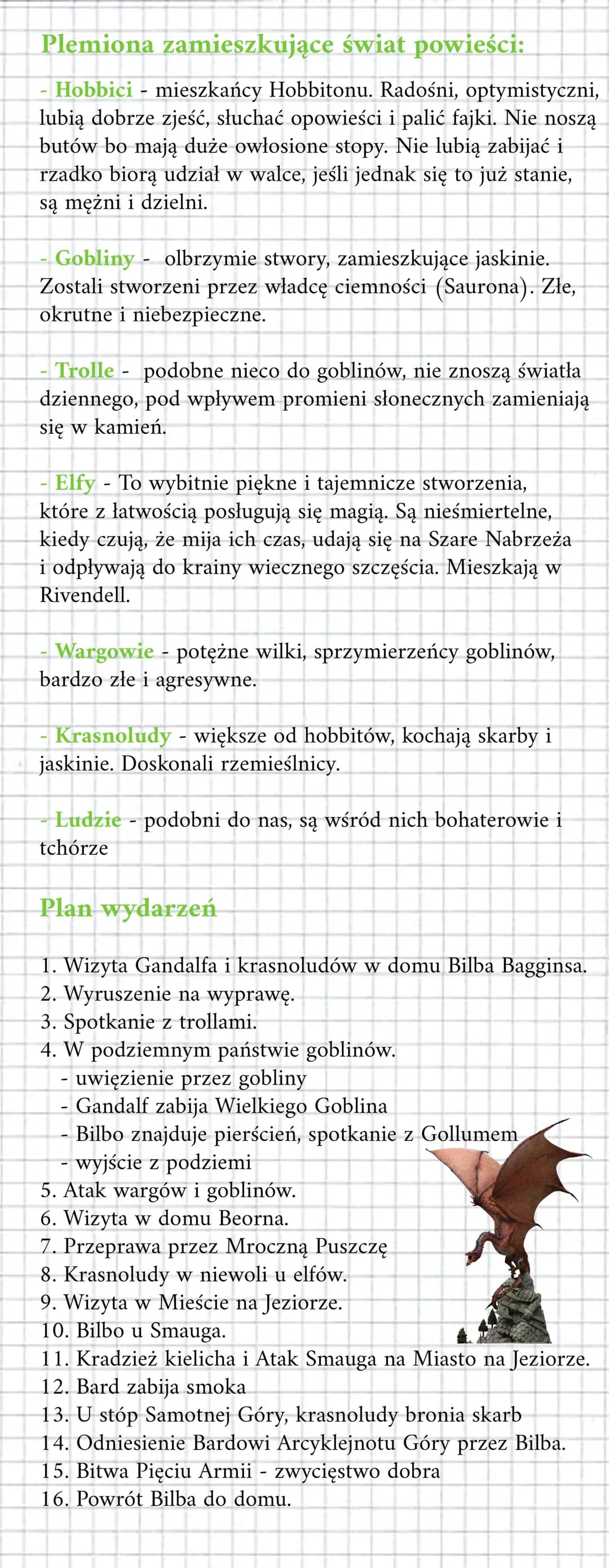 # Hobbit

## Czas i miejsce akcji

Akcja „Hobbita" rozgrywa się się w czasach Trzeciej Epoki
Tolkienowskiego świata i trwa około roku. Miejs