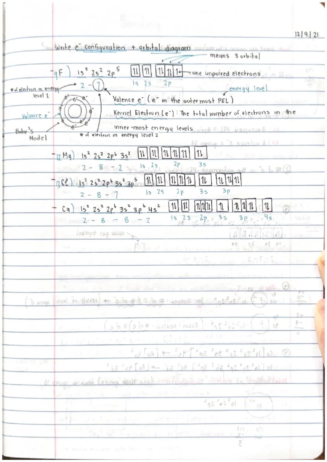 # Principle Energy Level

12/6/21

Rim: How do we describe charge cloud model? ditand surab wall

ladmpe

I. PRESENT model of an atom

}

→ 