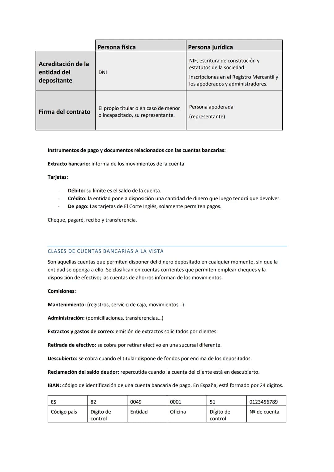 # 2. Los productos y servicios bancarios

OPERACIONES BANCARIAS Y COMISIONES

Operaciones pasivas: las entidades bancarias reciben depósitos