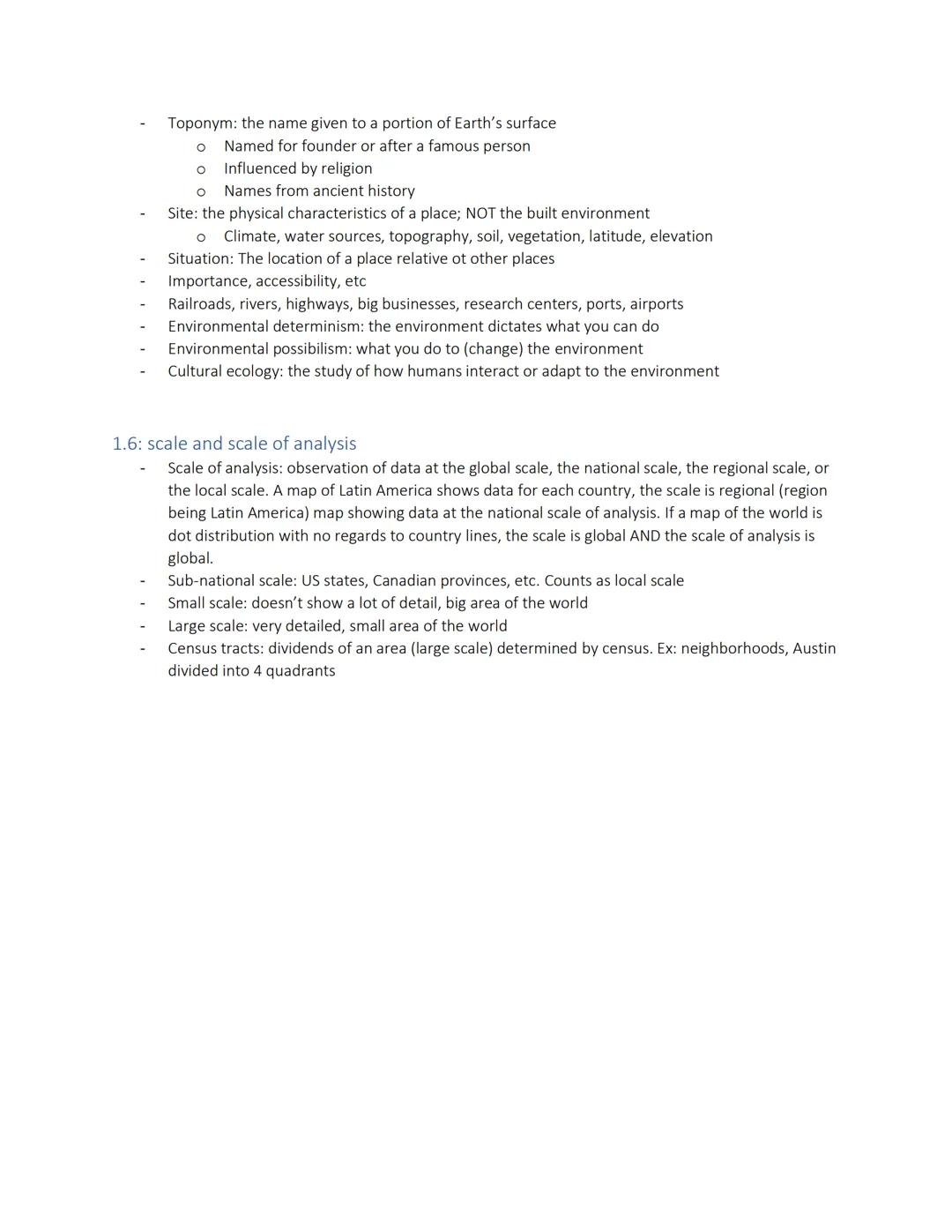 AP HUG notes

Unit 1

Vocab

- absolute/relative location: coordinates of a place (latitude/longitude)
- accessibility: the ability to reach