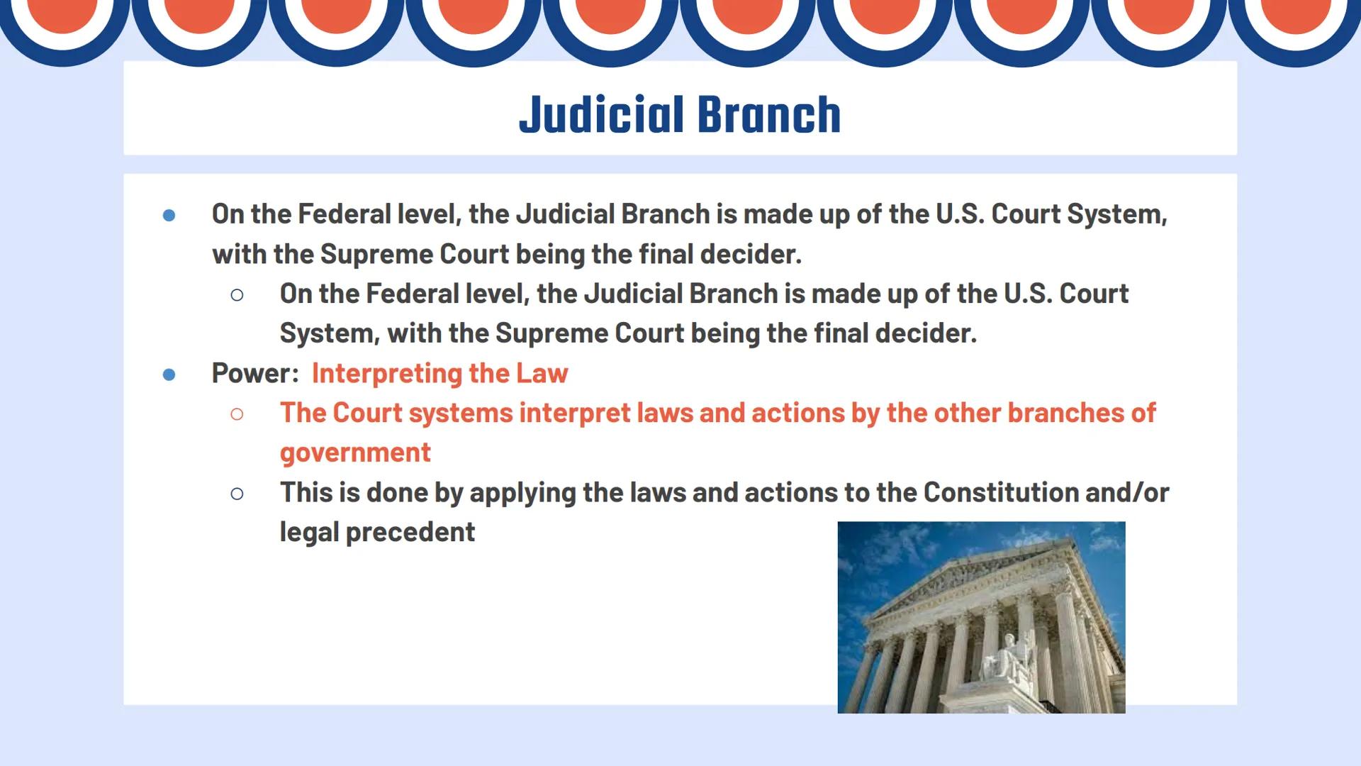 # Separation of
# Powers
Basics of the Three Branches Bellringer

1. Which principle of the government deals with the
division of power betw