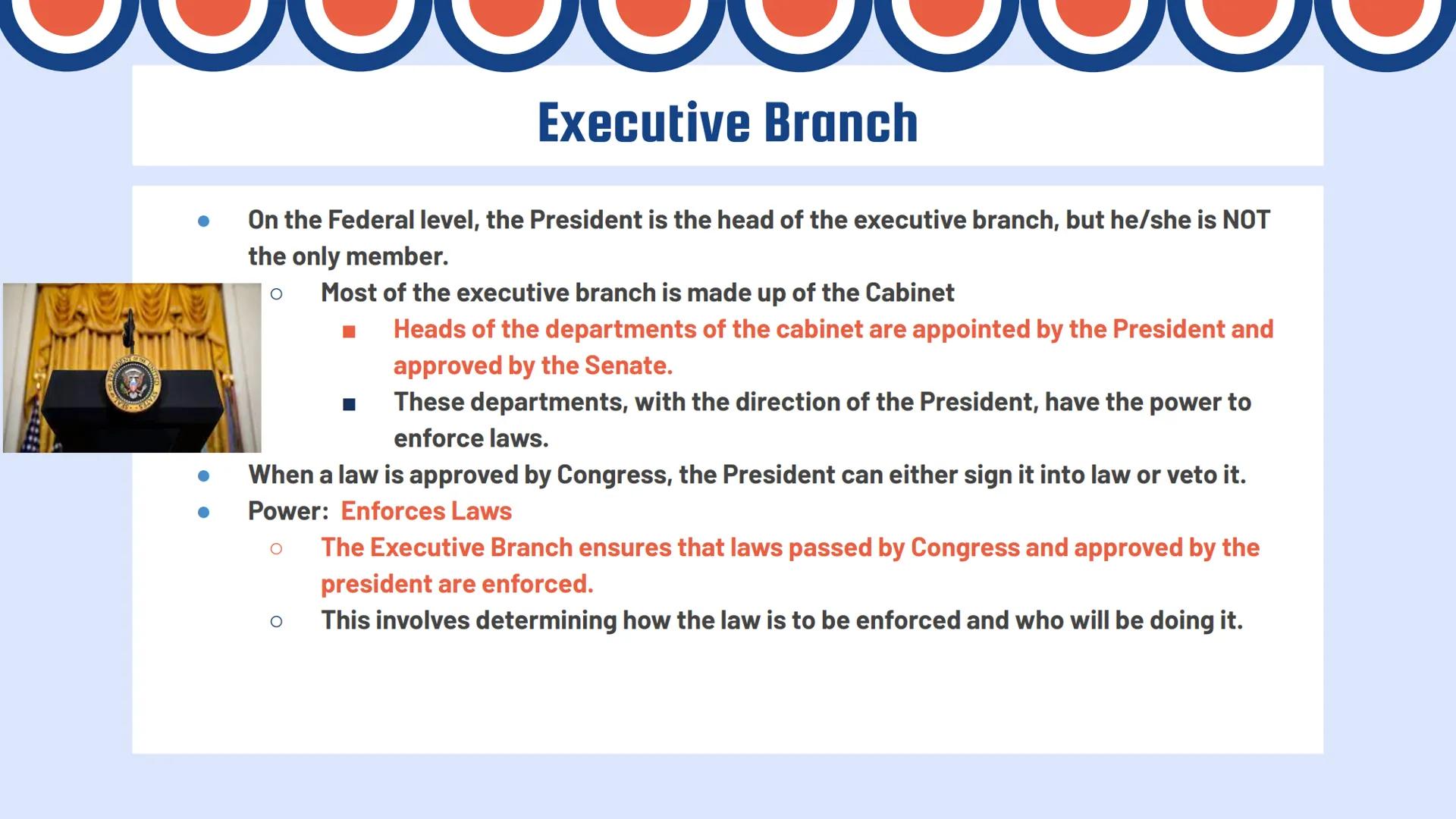 # Separation of
# Powers
Basics of the Three Branches Bellringer

1. Which principle of the government deals with the
division of power betw