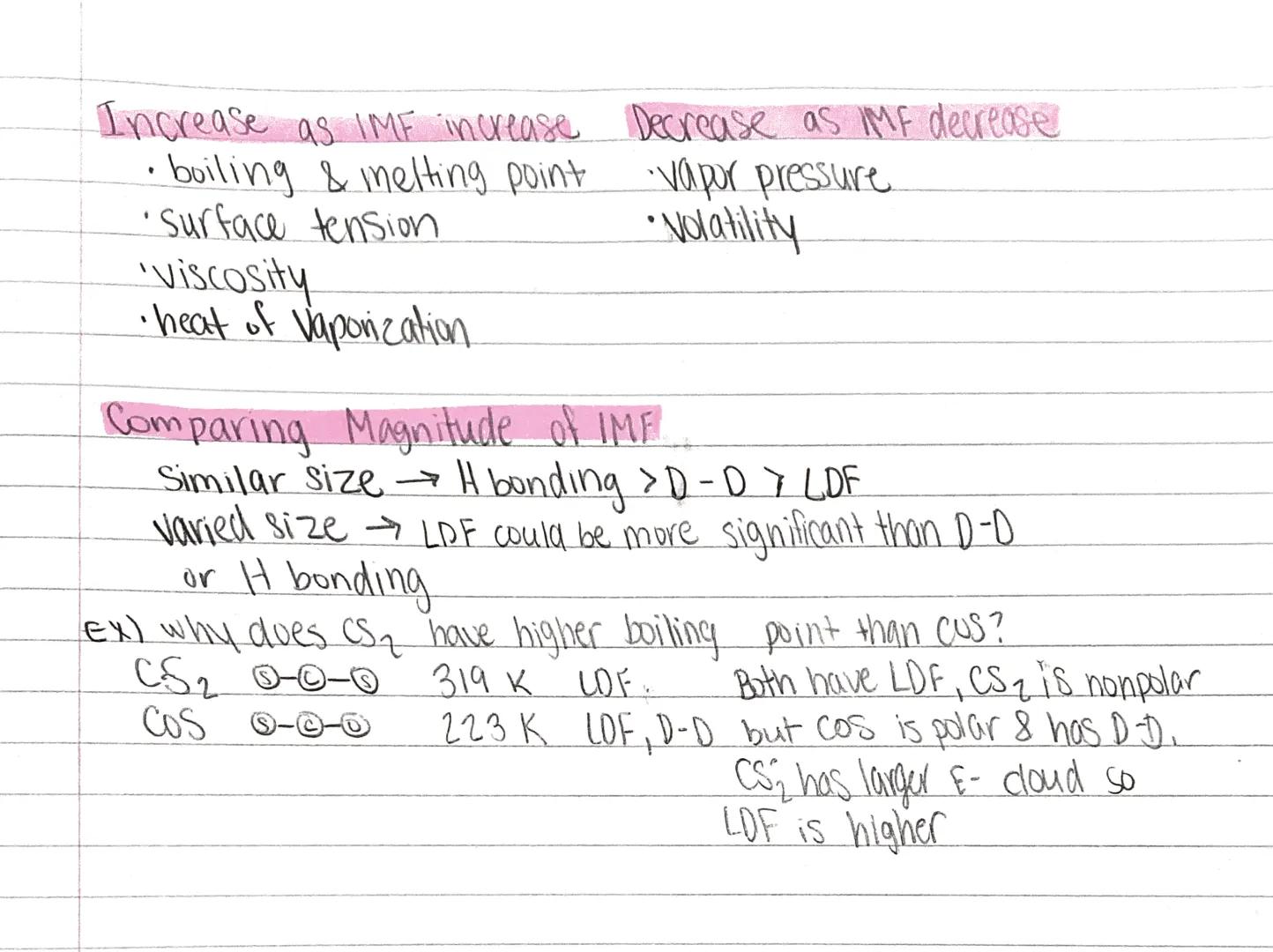 Strong
### 3.1 Intermolecular forces
Dipole-Dipole $\longrightarrow$ H-Bunding
* 2 polar molecules F, O, N w/ a
* optimize attraction "H bon