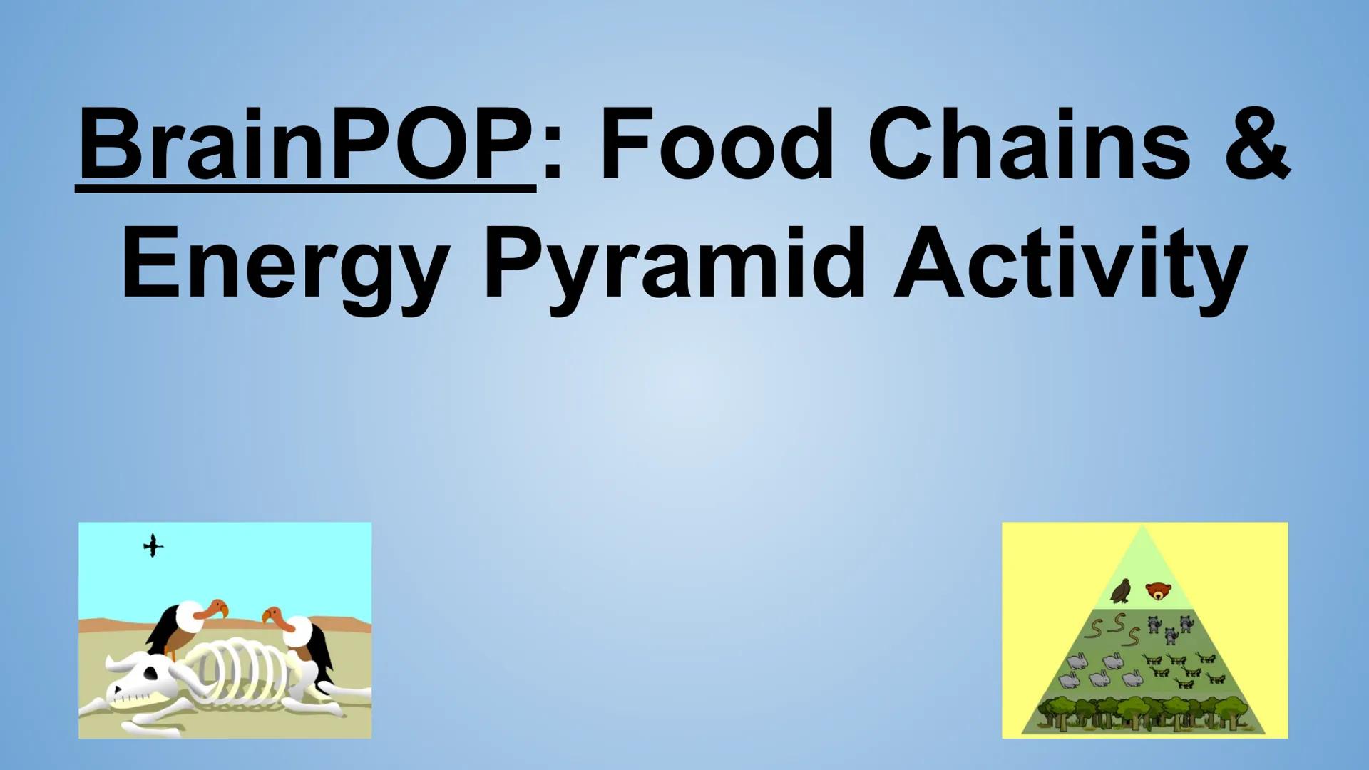 # BrainPOP: Food Chains &
# Energy Pyramid Activity # Part 1- BrainPOP Food Chains

Watch the movie and answer the questions below. (Turn on