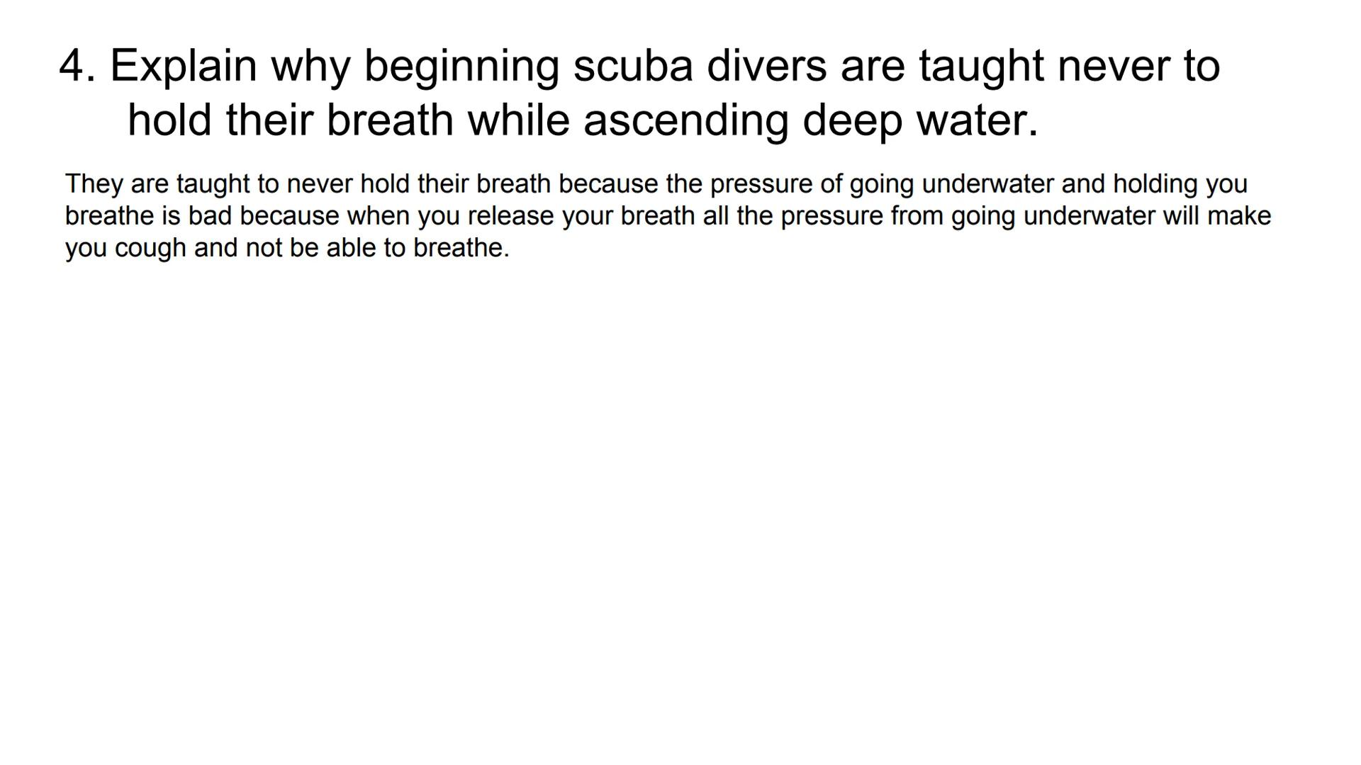 Boyle's Law & Breathing

Breathing in

Air in

Air out

Rib cage expands

Rib cage shrinks

Lungs expand

Diaphragm tightens

Diaphragm rela