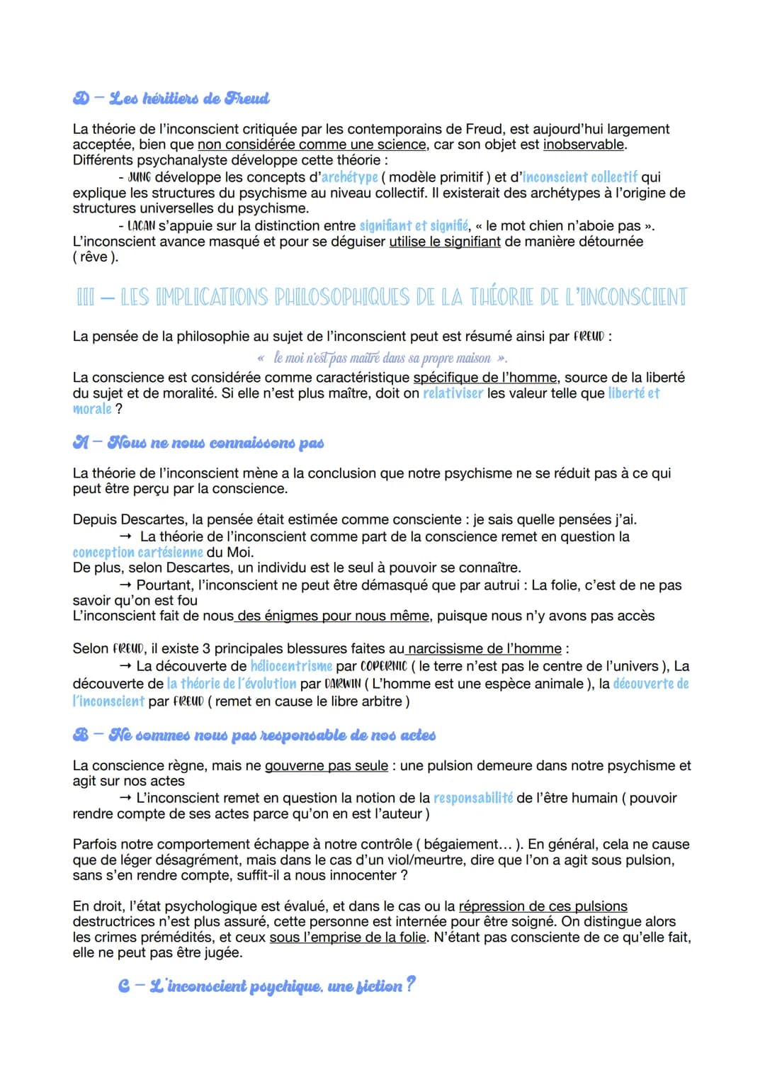 CHAPITRE III

L'inconscient

AU CINÉMA LE 9 NOVEMBRE Par les définitions qu'on lui en donne, l'inconscient est un état contraire à la consci