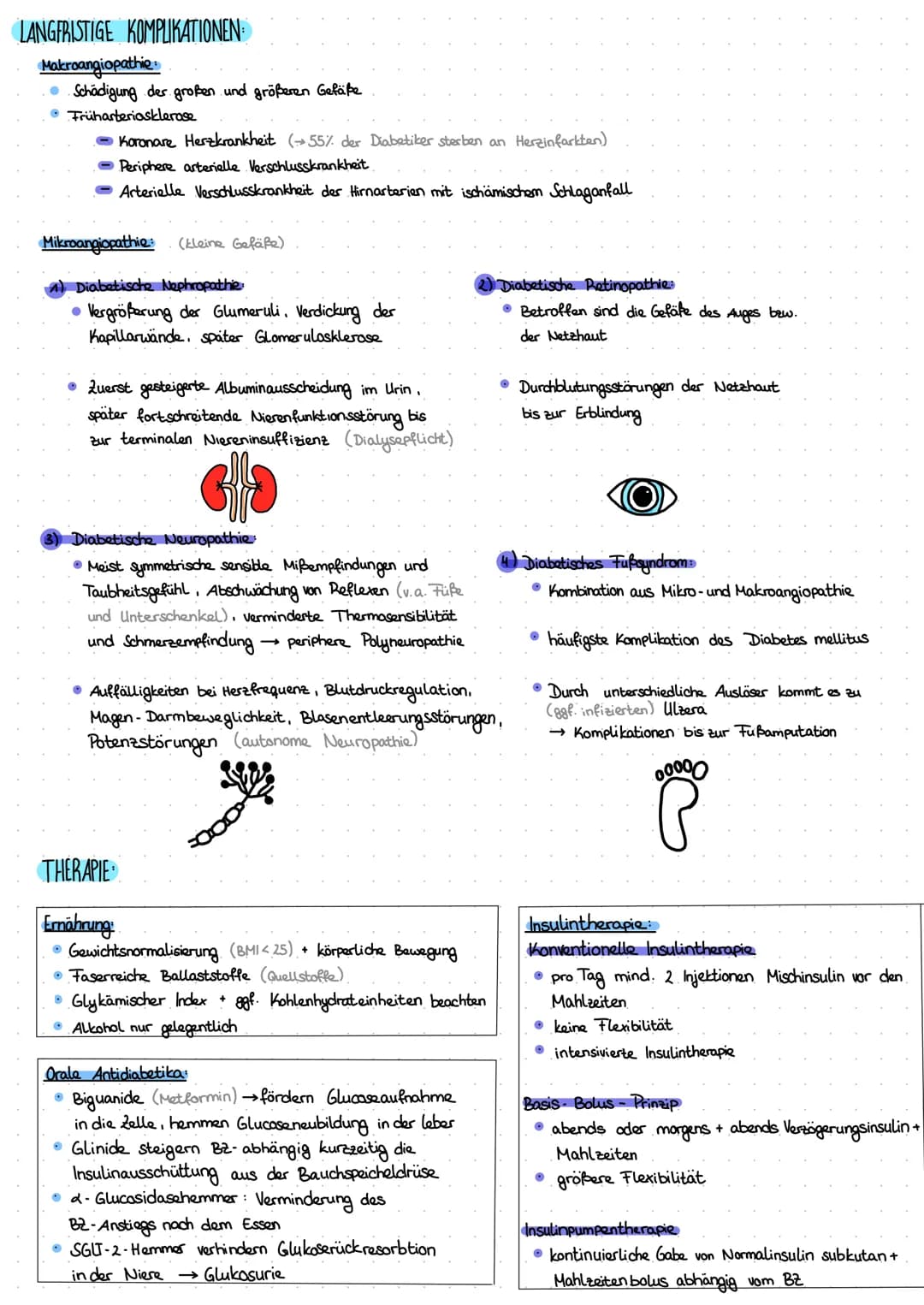 # Diabetes mellitus

DEFINITION
Chronische Stoffwechselerkrankung mit dem Merkmal der Hyperglymäkie

EINTEILUNG
- Typ 1 → juveniler Diabetes