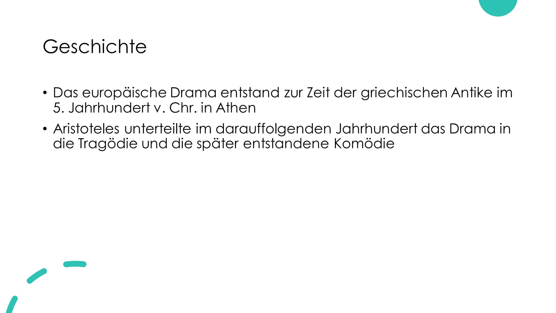 Was ist ein
Drama? - altgriechischen Wort "Dráma" = Handlung
- Grundsätzlich darauf ausgerichtet auf einer Bühne präsentiert zu
werden
- Reg