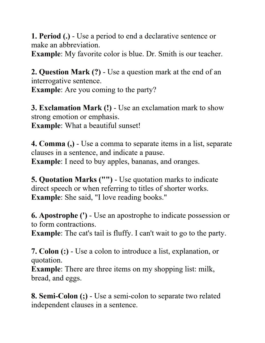 Study Note: Capitalization and Punctuation (Grade 6)

Introduction:
Capitalization and punctuation are essential components of
writing that 