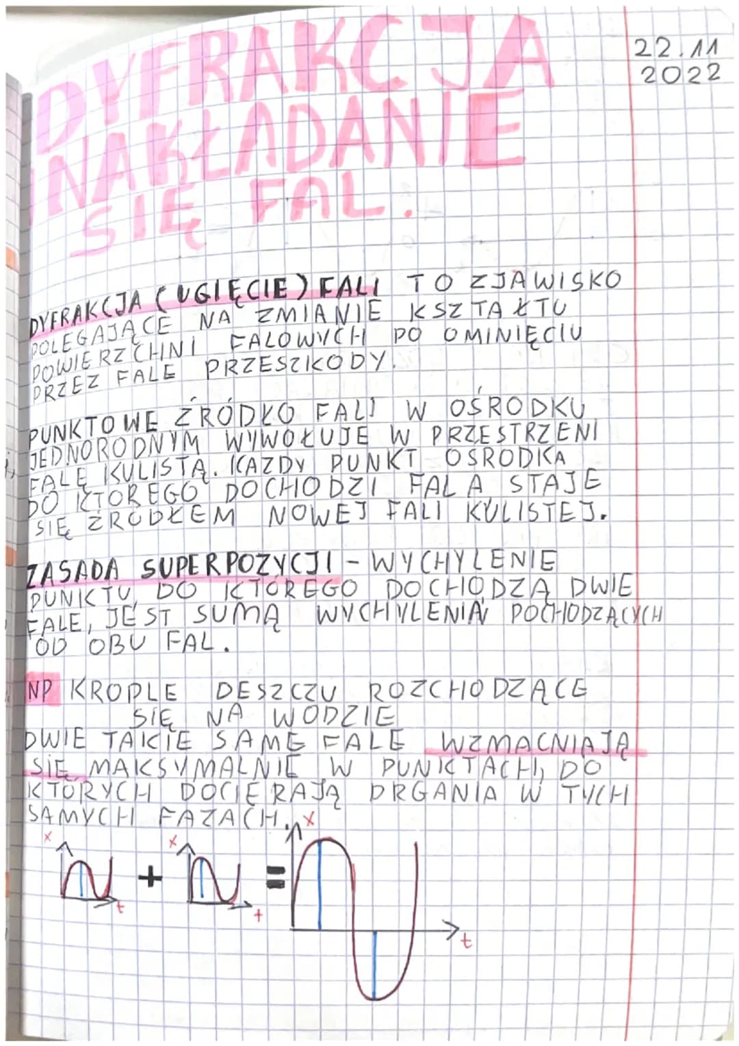 # DYFRAKCJA
## NAKLADANIE
### SIĘ FAL.

DYFRAKCJA (UGIĘCIE) FALI TO ZJAWISKO
POLEGAJĄCE NA ZMIANIE KSZTAŁTU
POWIERZCHINI FALOWYCH PO OMINIEC