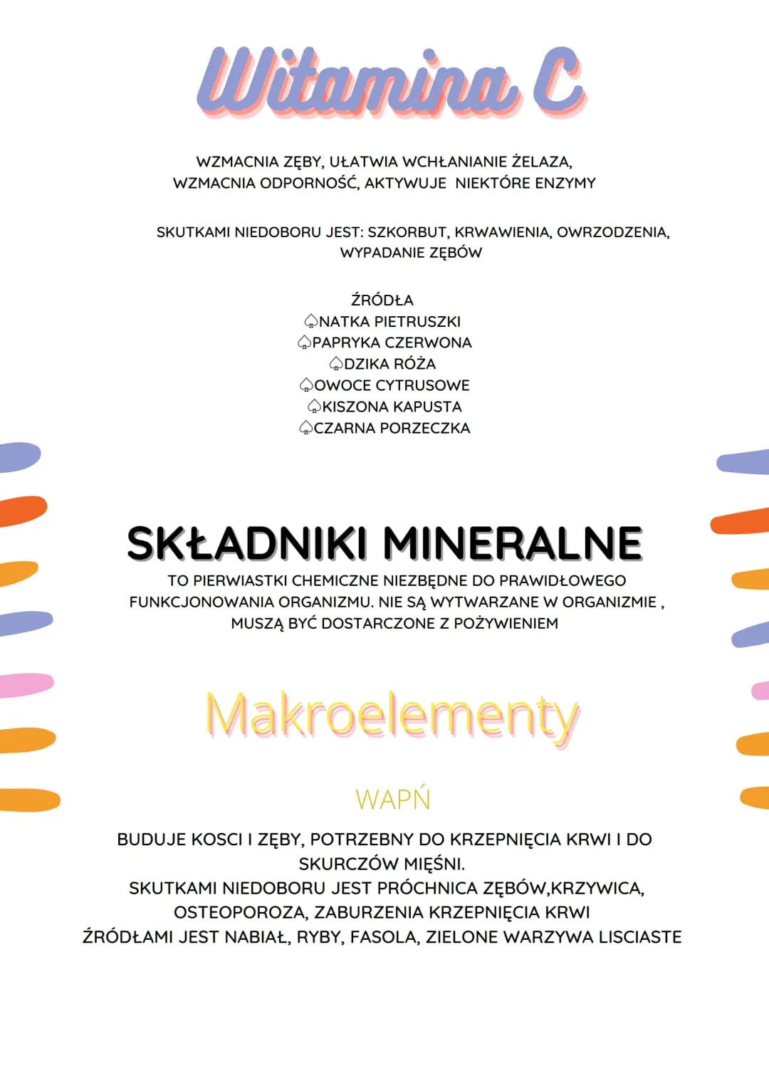 # ROLA WITAMIN. NIEORGANICZNE
SKŁADNIKI POKARMOWE

# Witaminy

TO ZWIĄZKI ORGANICZNE KTÓRYCH ORGANIZM W WIĘKSZOŚCI NIE
POTRAFI SAM WYTWORZYĆ