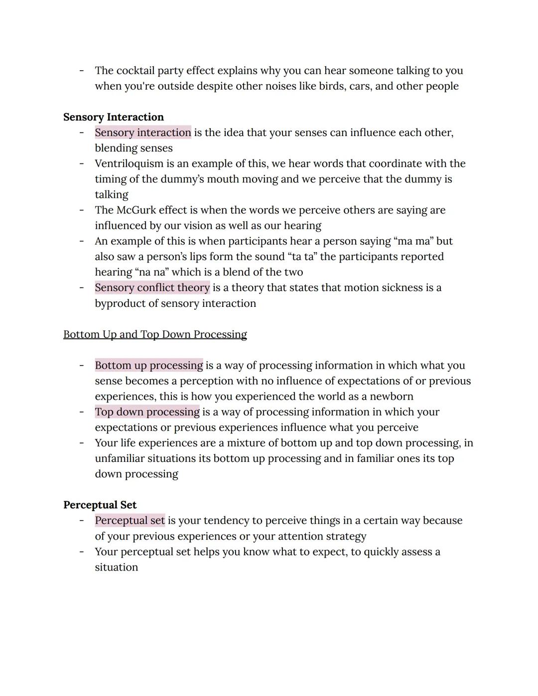 # Chapter 3: Sensation and Perception

Sensation vs. Perception

Sensation
- Sensation is the ability of your sensory organs to pick up ener
