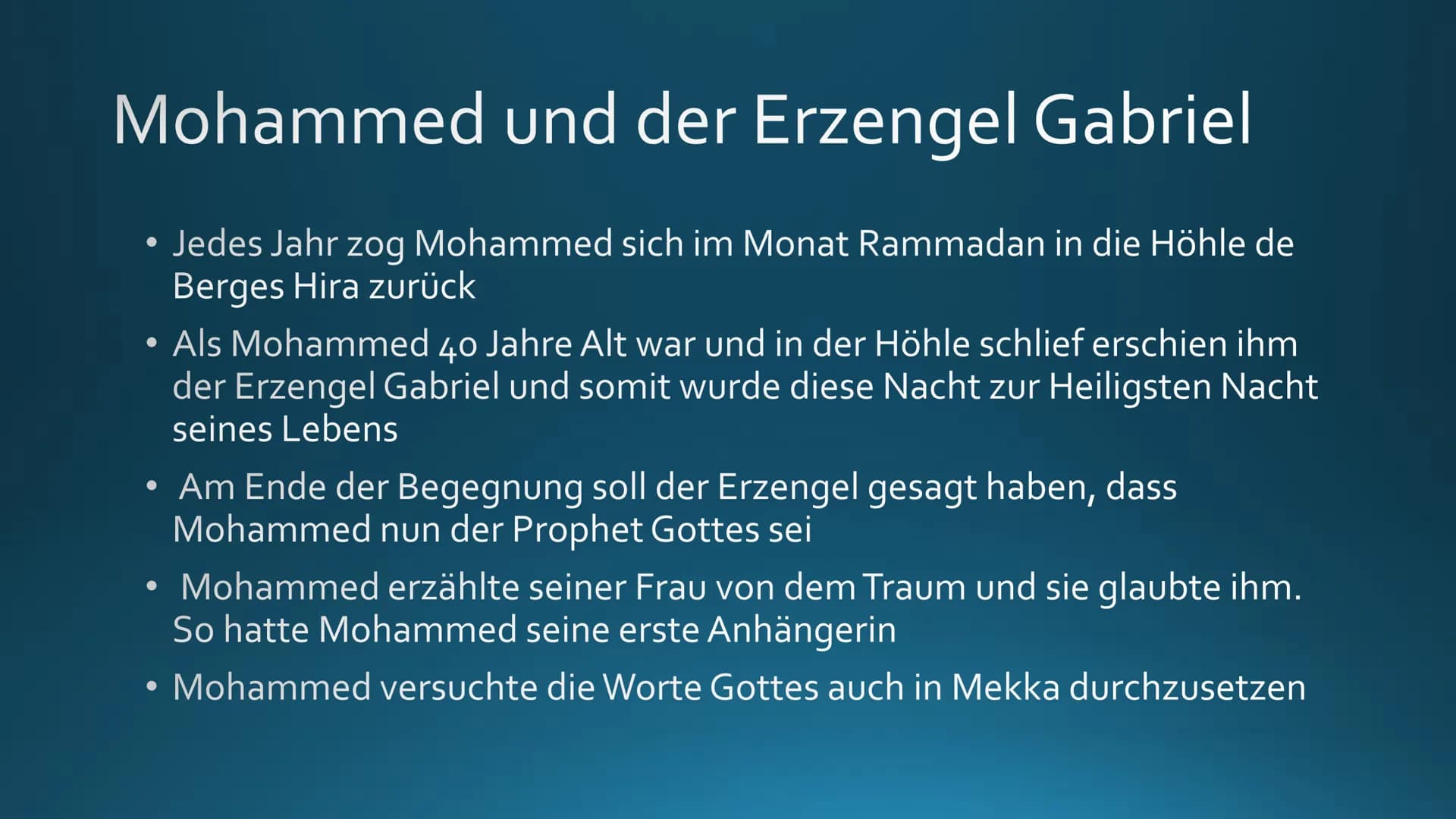 DER PROPHET
MOHAMMED # Mohammeds Geburt

Mohammed wurde ca. um 570. n. Chr. in
Mekka Geboren, seine Familie gehörte
zum Stamm der Kuraisch, 