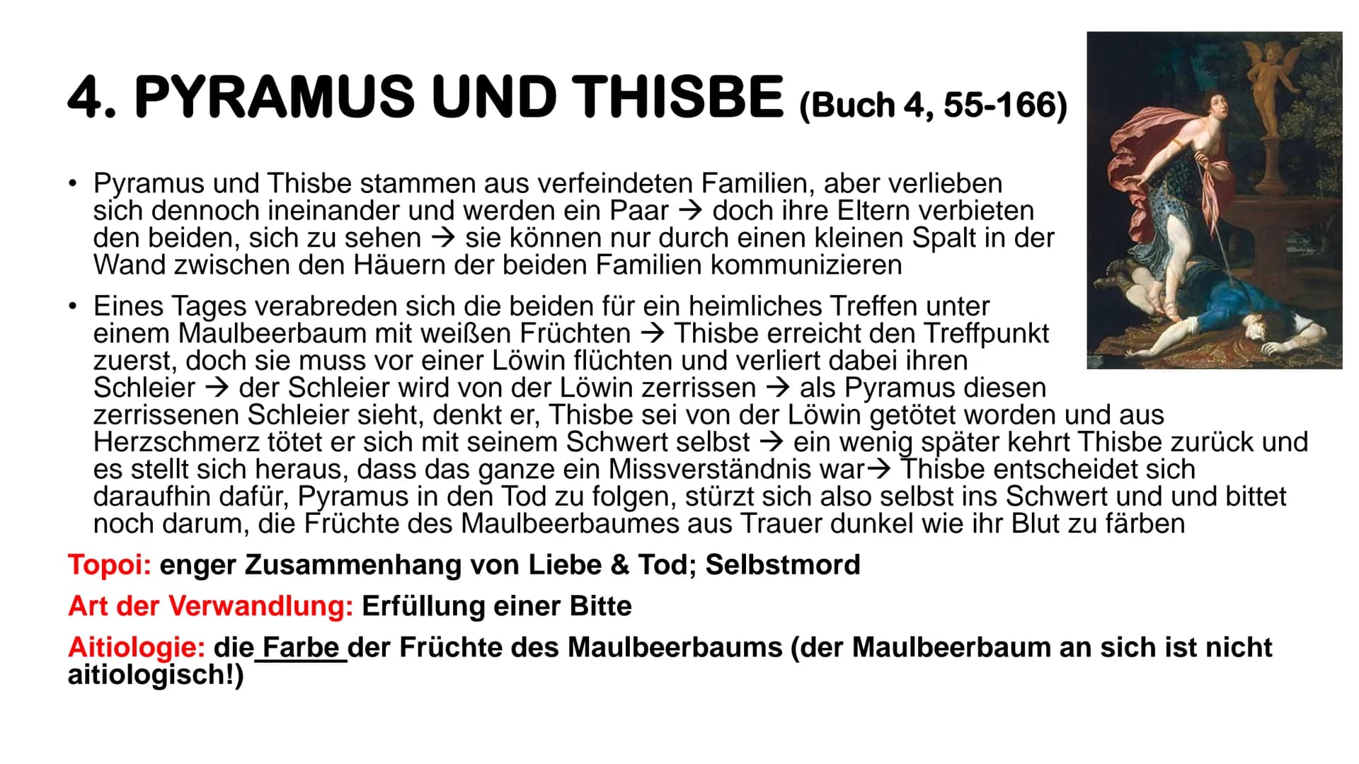 # Überblick zu ein paar

ausgewählten

Metamorphosen (von Ovid) # DEFINITION WICHTIGER BEGRIFFE

*   Aitiologie
= eine Erzählung, die den Ur