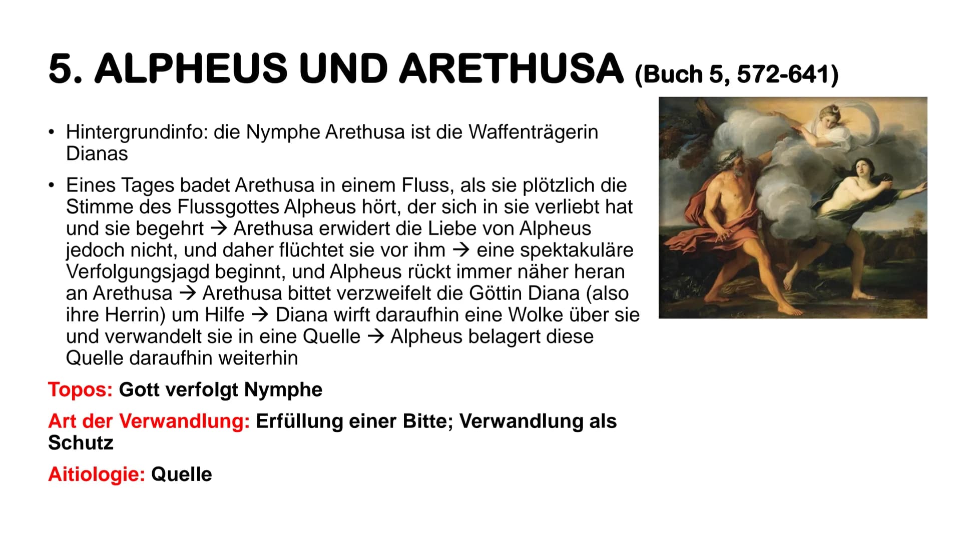 # Überblick zu ein paar

ausgewählten

Metamorphosen (von Ovid) # DEFINITION WICHTIGER BEGRIFFE

*   Aitiologie
= eine Erzählung, die den Ur