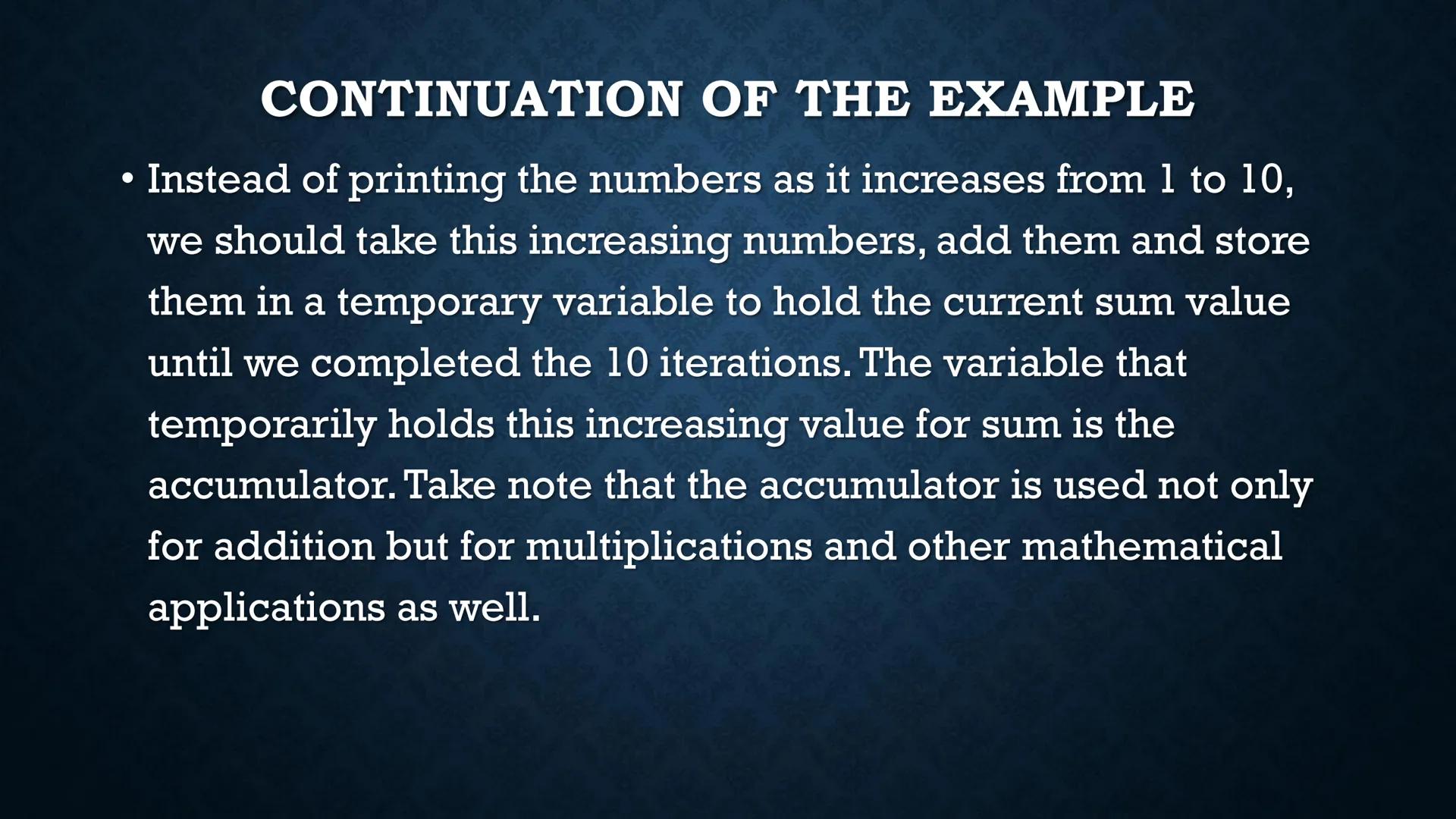 # LOOPS

WHILE AND DO-WHILE FUNDAMENTALS OF LOOPING

• Iteration - the repetition of the loop

When the given problem says that we are to pr