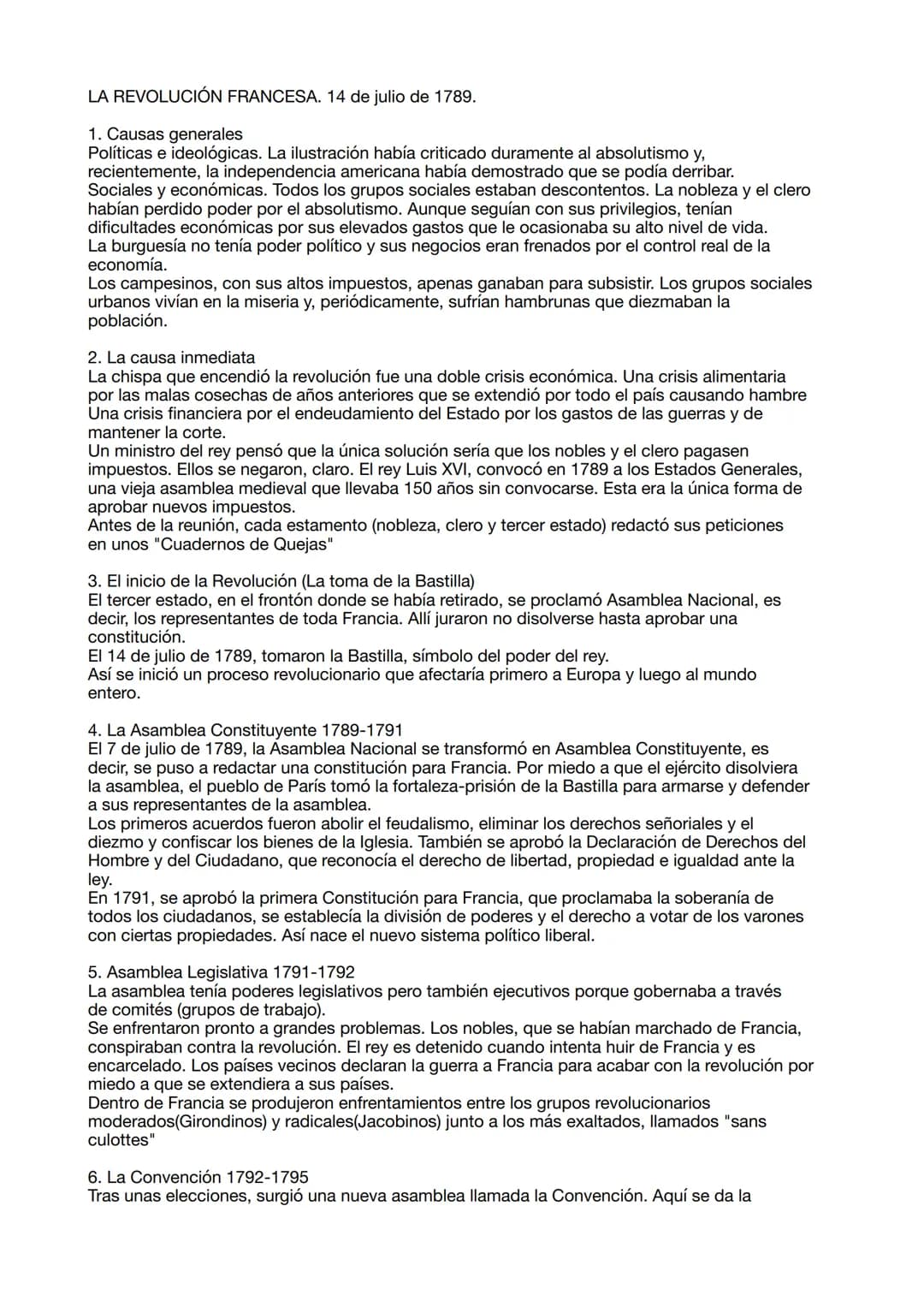 # LA REVOLUCIÓN FRANCESA. 14 de julio de 1789.

1. Causas generales

Políticas e ideológicas. La ilustración había criticado duramente al ab