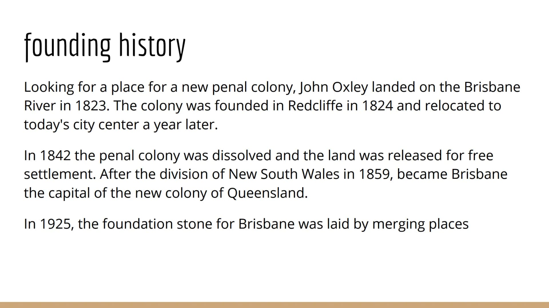 # Brisbane

a presentation by Katharina Vogt Table of Contents

-> random facts
-> location
-> the Coat of Arms of Brisbane
-> flag of Brisb